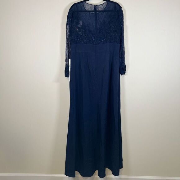 NWT Mac Duggal Midnight Sweatheart Lace Gown Size 18W - Picture 13 of 15